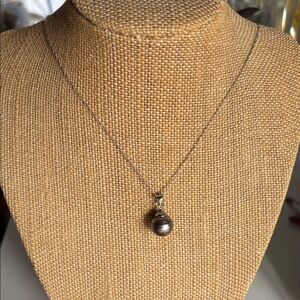 Hawaiian Tahitian Pearl Sterling Silver Chain Necklace
